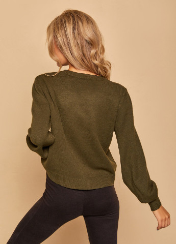 Оливковый (хаки) зимний светр жіночий джемпер ISSA PLUS WN20-170
