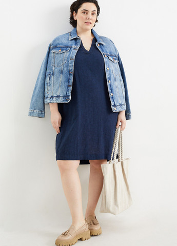 Темно-синее кэжуал платье оверсайз C&A однотонное