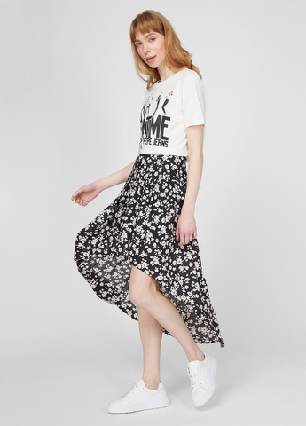 Темно-синяя кэжуал цветочной расцветки юбка Pepe Jeans