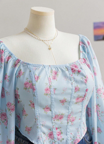 Голубая блуза SHEIN