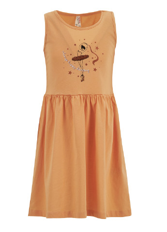 Персиковое кэжуал платье клеш DeFacto
