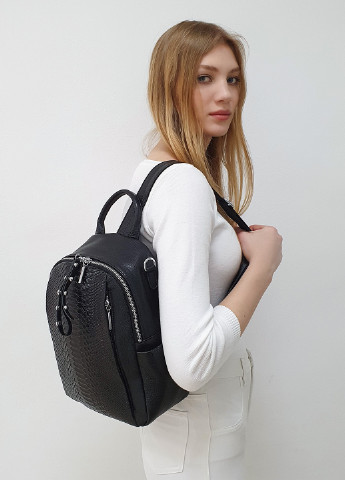 Рюкзак-сумка женский из натуральной кожи городской черный, 6790ч, Fashion (226967480)