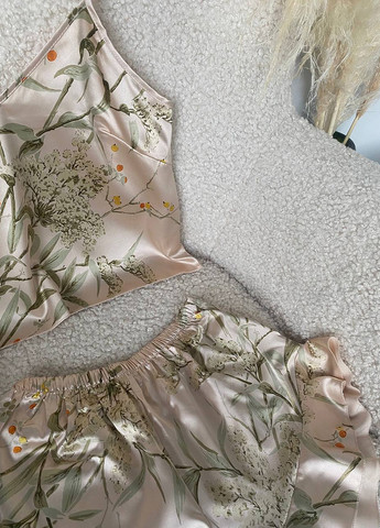 Светло-коричневая всесезон пижама (топ, шорты) топ + шорты NOVA VEGA