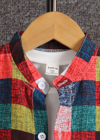 Цветная кэжуал рубашка в клетку SHEIN