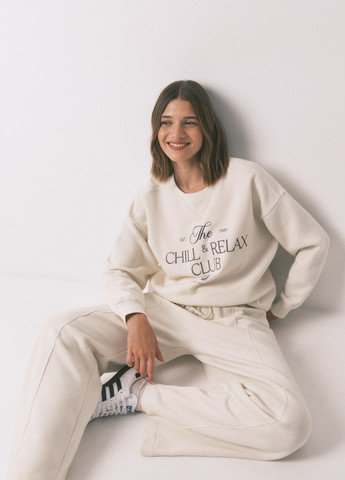 Белый свитшот Women'secret надпись без декора (367104026)