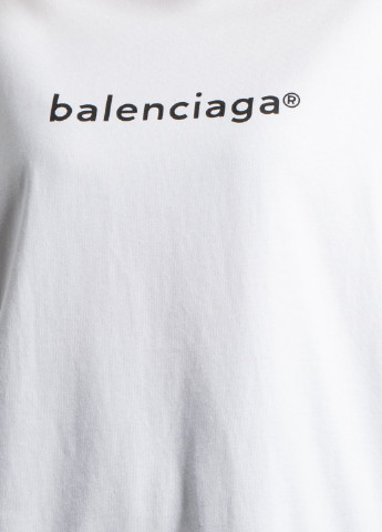 Біла всесезон біла футболка oversize з логотипом Balenciaga