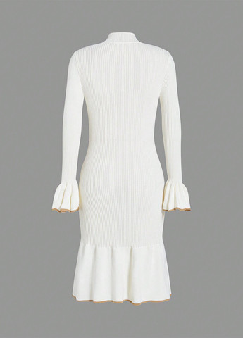 Молочна кежуал сукня сукня светр SHEIN однотонна