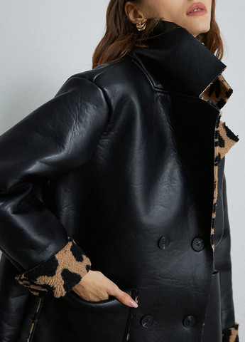 Комбінована зимня куртка куртка-пальто SHEIN