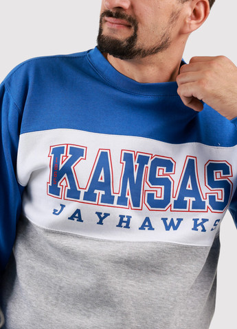 Комбинированный свитшот Blue 84 надпись без декора (361422101)