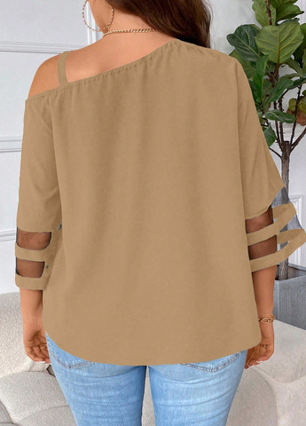 Темно-бежевая блуза SHEIN