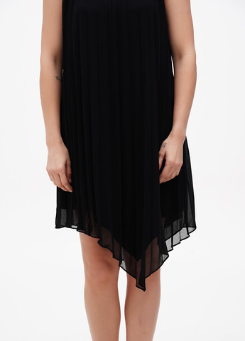 Черное кэжуал платье плиссированное DKNY однотонное