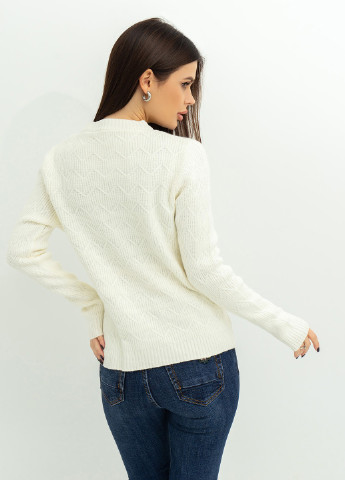 Молочний зимовий светр жіночий джемпер ISSA PLUS WN20-371