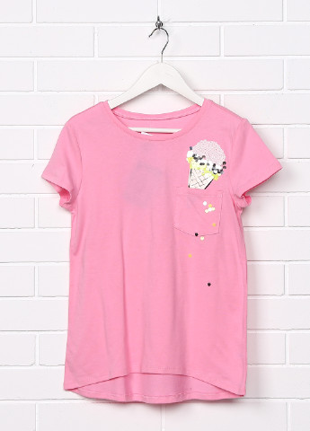 Светло-розовая летняя футболка Gap