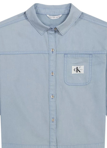 Голубой джинсовая рубашка однотонная Calvin Klein
