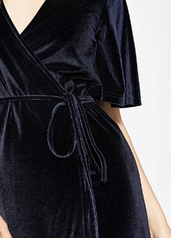 Темно-синя кежуал сукня, сукня на запах Stradivarius однотонна