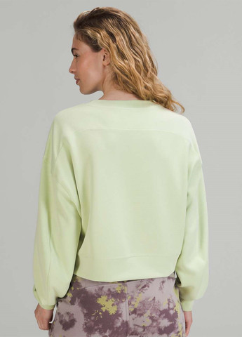 Салатовый свитшот Lululemon Athletica однотонный без декора (354011643)