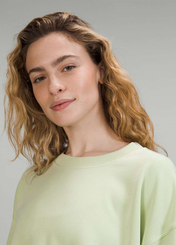 Салатовый свитшот Lululemon Athletica однотонный без декора (354011643)