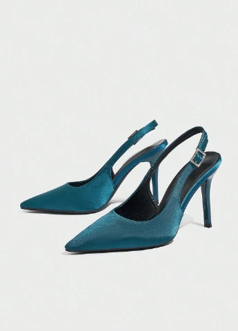 SHEIN Туфлі слінгбекі синій з текстиль, китай — демісезон (332389507)