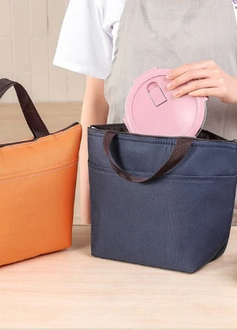 Термосумка ланч біг на замку з кишенею 8л Color, жовта No Brand (252643993)