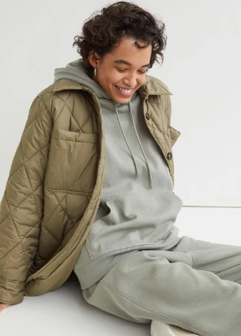 Худі фліс,блідо-м'ятний, H&M Basic (255273963)