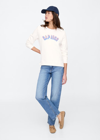 Білий світшот Gap напис без декору (334710084)