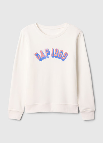Білий світшот Gap напис без декору (334710084)