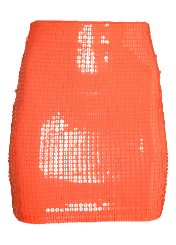 Коралловая кэжуал однотонная юбка H&M карандаш