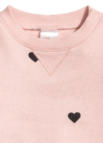 H&M свитшот однотонный розовый кэжуал хлопок