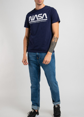 Темно-синя чорна футболка з логотипом Nasa