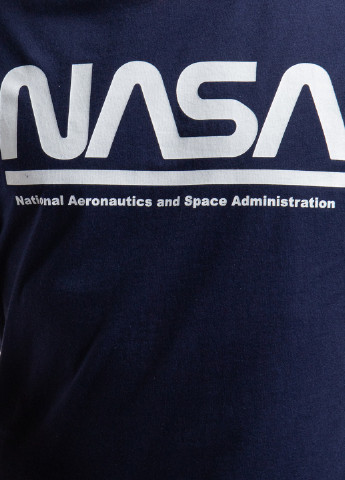 Темно-синяя черная футболка с логотипом Nasa
