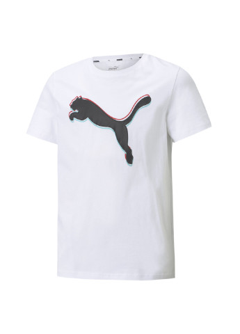 Біла демісезонна дитяча футболка alpha graphic youth tee Puma