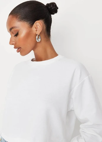 Белый свитшот Missguided однотонный без декора (260377752)