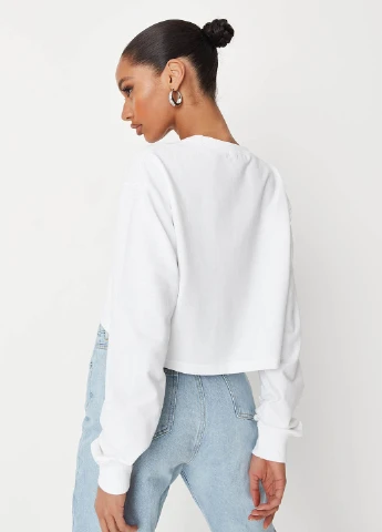 Белый свитшот Missguided однотонный без декора (260377752)