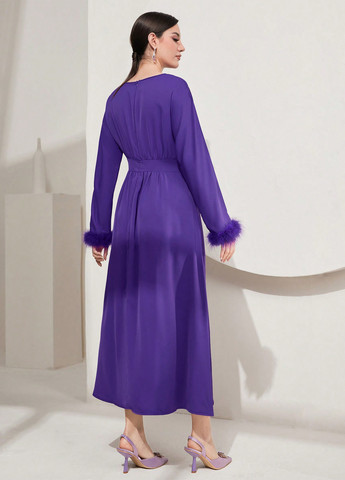 Фіолетова вечірня сукня SHEIN однотонна