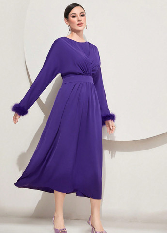 Фіолетова вечірня сукня SHEIN однотонна