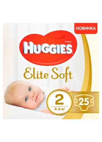 Подгузники Elite Soft Newborn 2 (4-6 кг) 25 шт Huggies (248204629)
