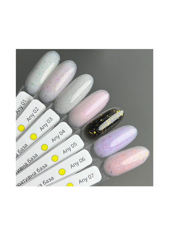 База для манікюру Any Base 01, молочна база для нігтів з поталлю, 10 г Izzy (363030567)