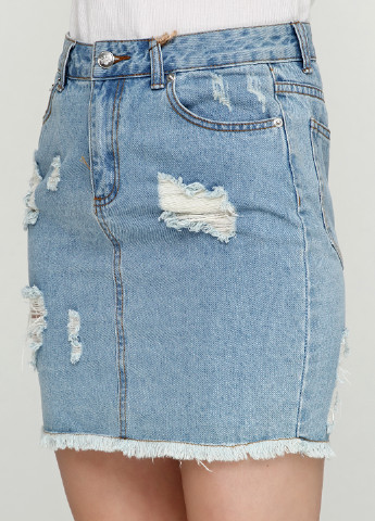 Голубая джинсовая однотонная юбка Broken Arrow мини