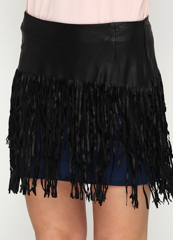 Черная коктейльный однотонная юбка H&M а-силуэта (трапеция)