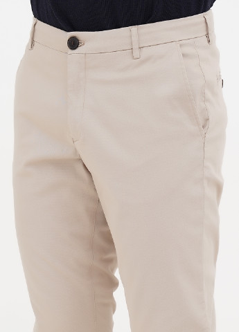 Светло-бежевые кэжуал демисезонные чиносы, укороченные, зауженные брюки Selected