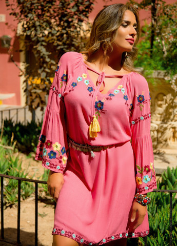 Розовое пляжное платье Anastasea однотонное
