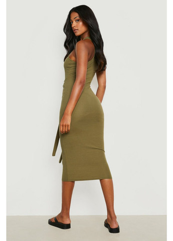 Оливкова (хакі) кежуал сукня силуетна Boohoo однотонна