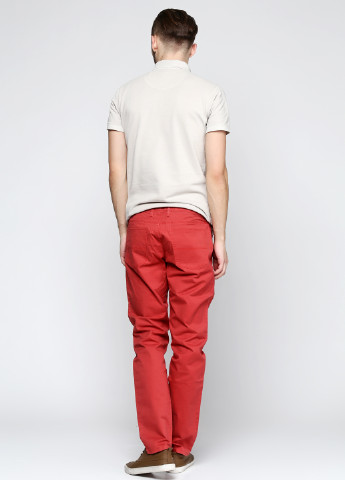 Красные кэжуал демисезонные со средней талией брюки OVS