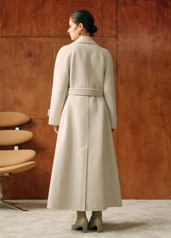 Кремовое зимнее Пальто двубортное SHEIN