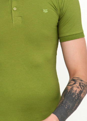 Оливково-зеленая футболка-поло для мужчин Barazza однотонная
