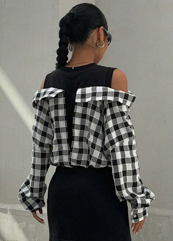 Комбінована кежуал сукня сукня-сорочка SHEIN колор блок