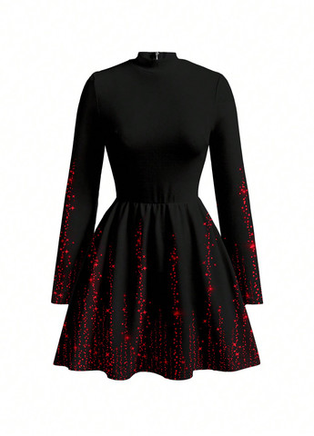 Чорна кежуал сукня кльош SHEIN з градієнтом