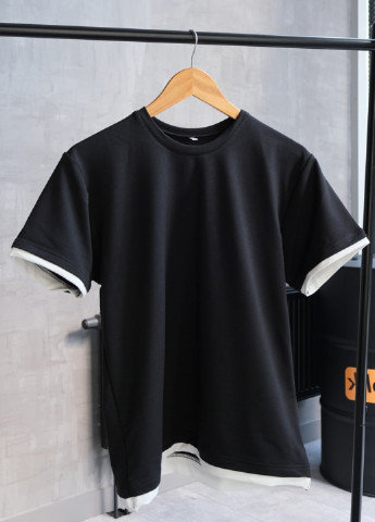 Черный базовый костюм (футболка и шорты) ShopnGo