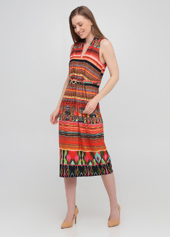 Комбинированное кэжуал платье Julien Macdonald с абстрактным узором