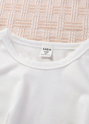 Белый летний комплект (футболка, брюки) SHEIN